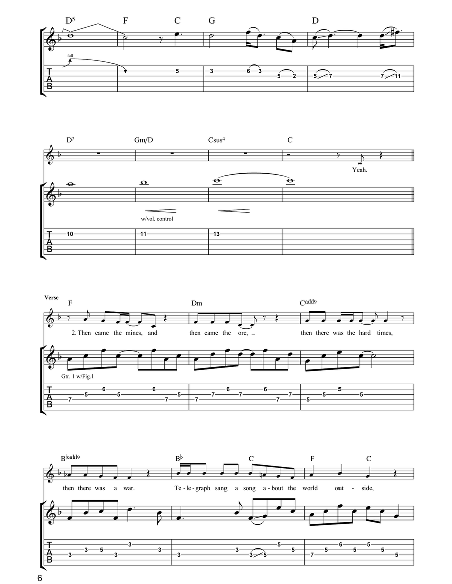 Telegraph Road Telegraph Road Guitar Tablature scores gallery preview page 6