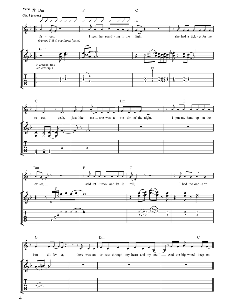Tunnel Of Love Tunnel Of Love Guitar Tablature scores gallery preview page 4