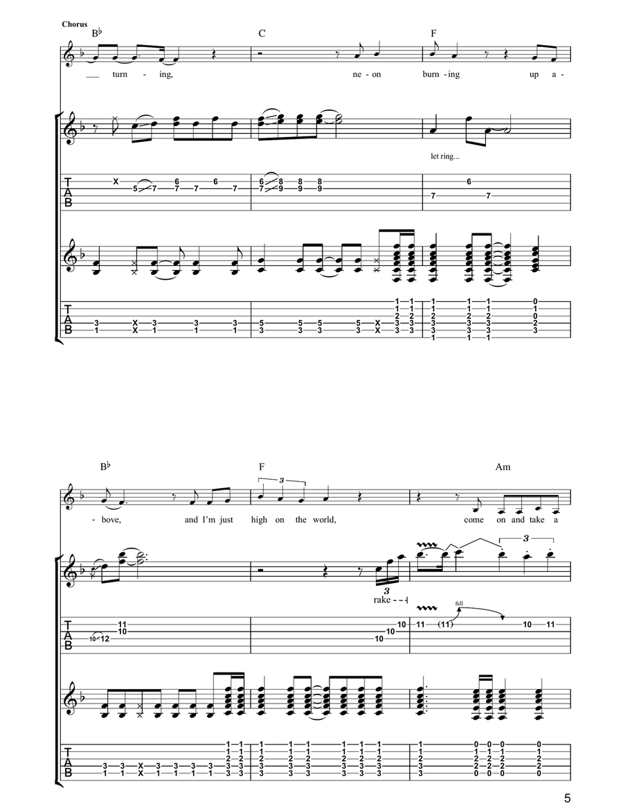 Tunnel Of Love Tunnel Of Love Guitar Tablature scores gallery preview page 5