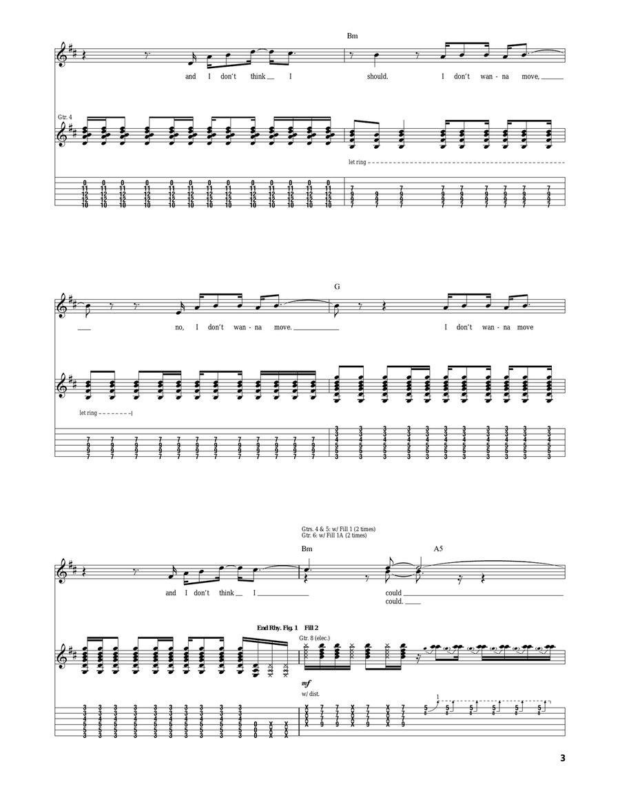 Do Not Move Do Not Move Acoustic Guitar scores gallery preview page 3