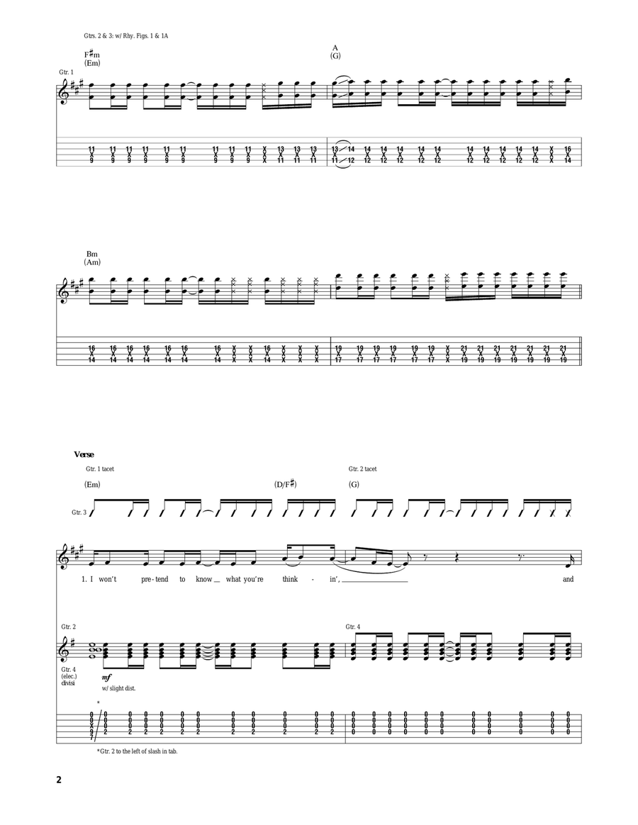 Tunnel Tunnel Acoustic Guitar scores gallery preview page 2