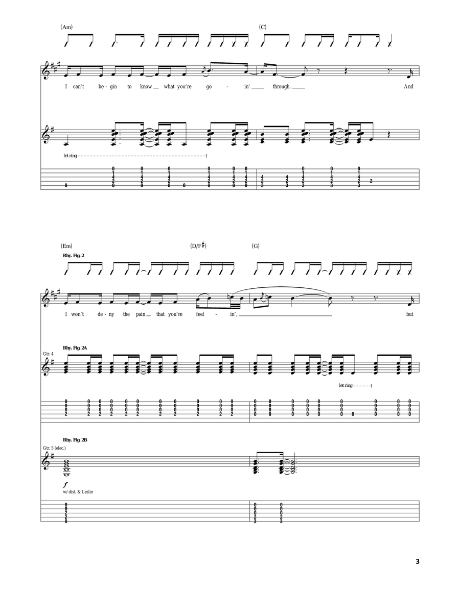 Tunnel Tunnel Acoustic Guitar scores gallery preview page 3