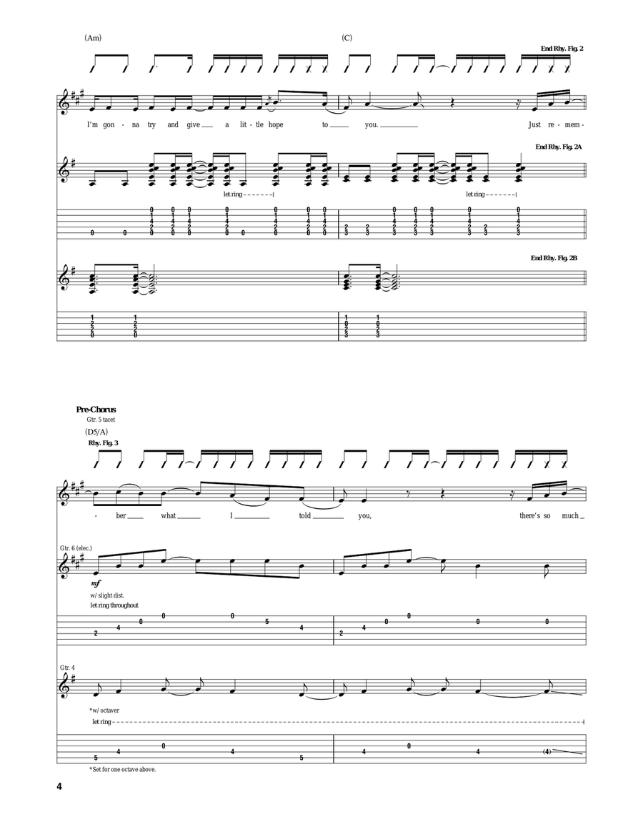 Tunnel Tunnel Acoustic Guitar scores gallery preview page 4