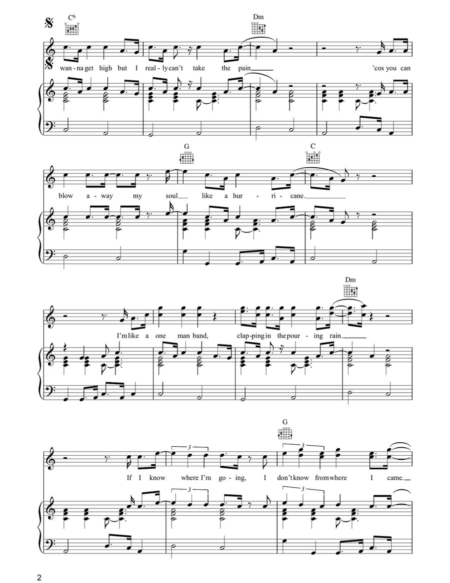 One Way Road One Way Road Piano, Vocal, Guitar scores gallery preview page 2