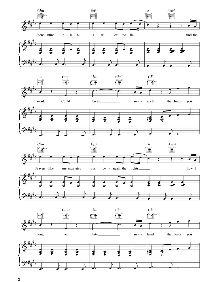 Alibi Alibi Piano, Vocal, Guitar scores gallery preview page 2
