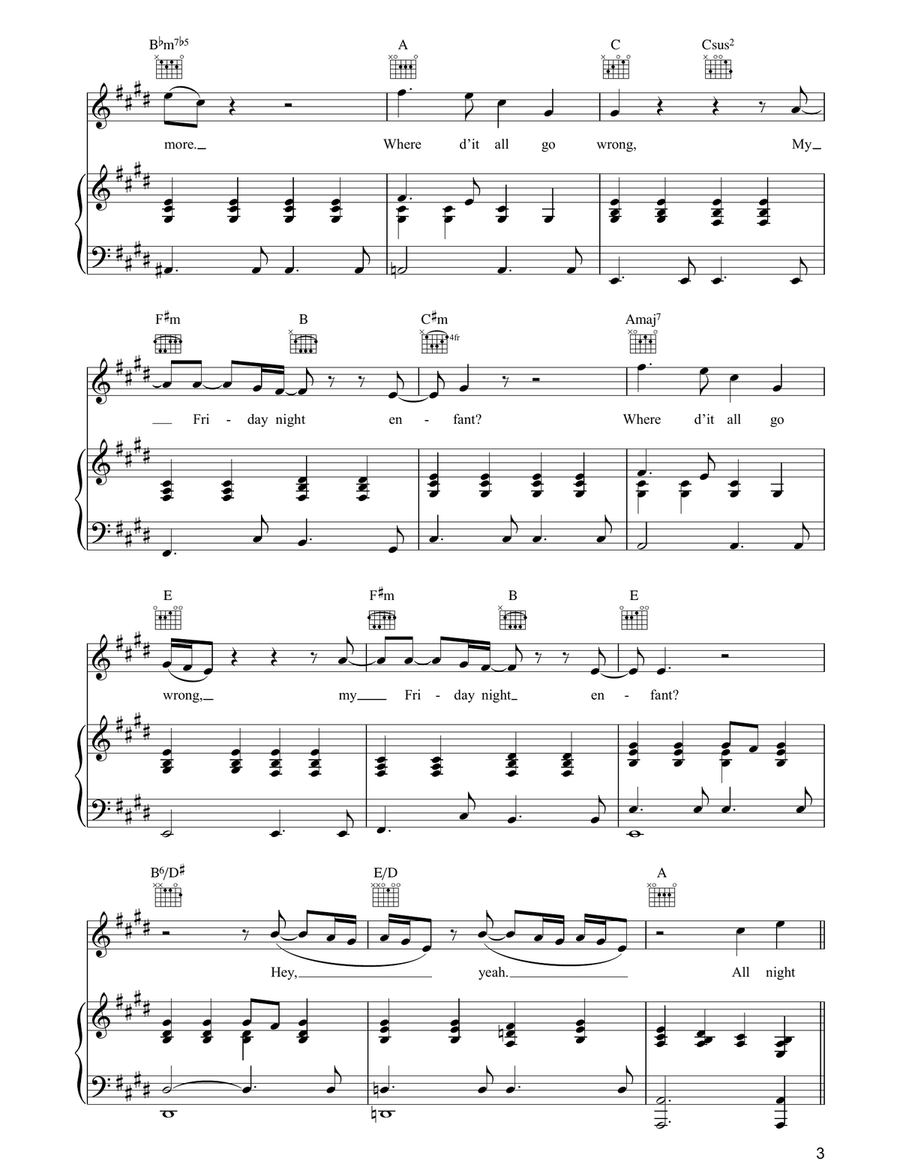 Alibi Alibi Piano, Vocal, Guitar scores gallery preview page 3