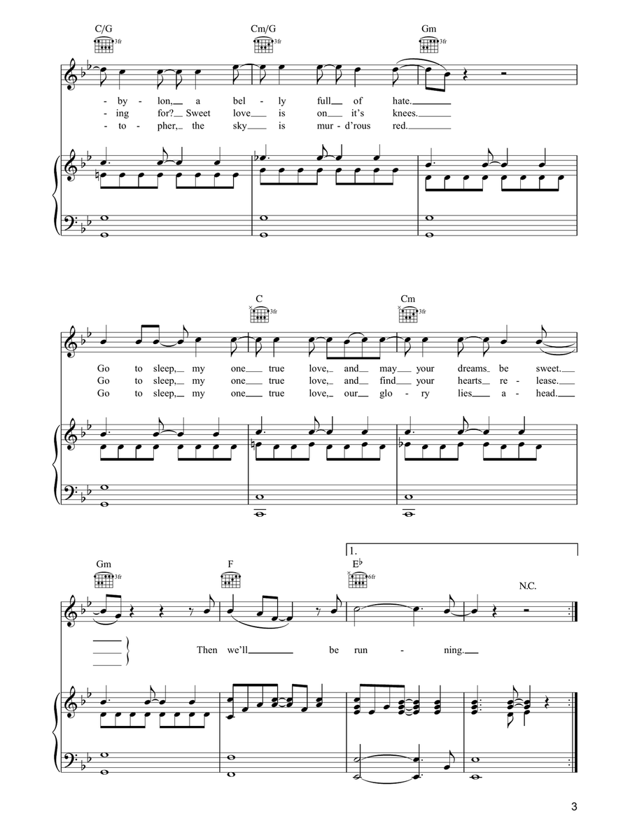 Nos Da Cariad Nos Da Cariad Acoustic Guitar scores gallery preview page 3