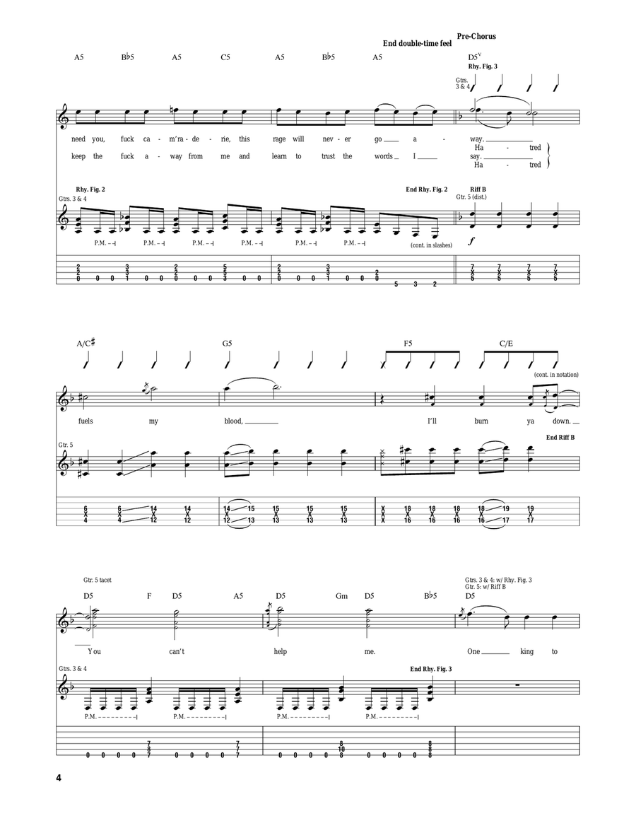 Burn It Down Burn It Down Electric Guitar scores gallery preview page 4