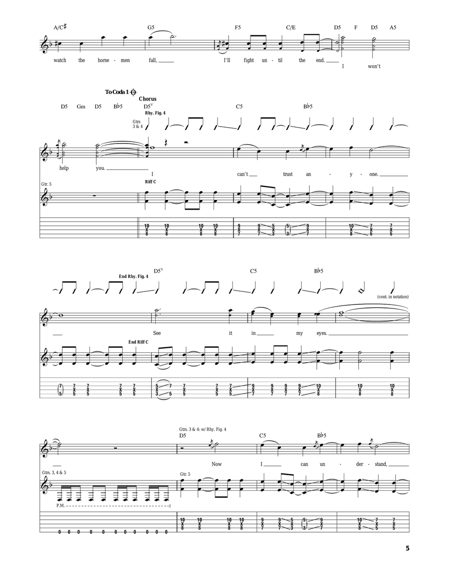 Burn It Down Burn It Down Electric Guitar scores gallery preview page 5