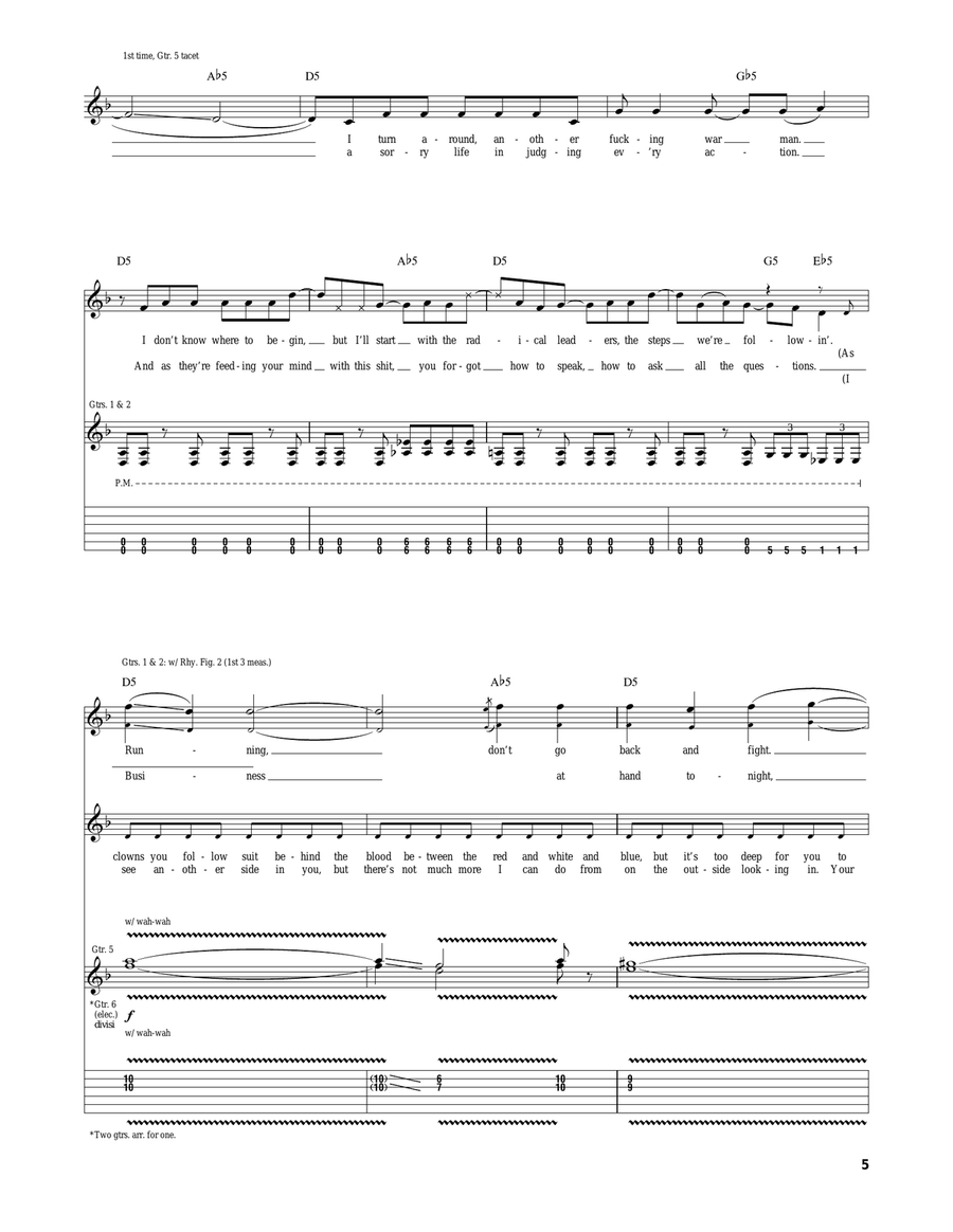 Blinded In Chains Electric Guitar scores gallery preview page 5