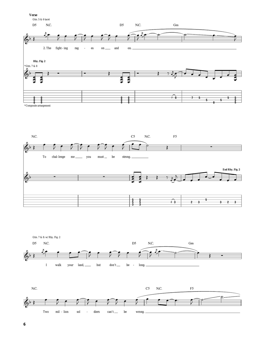 M.I.A. M.I.A. Electric Guitar scores gallery preview page 6