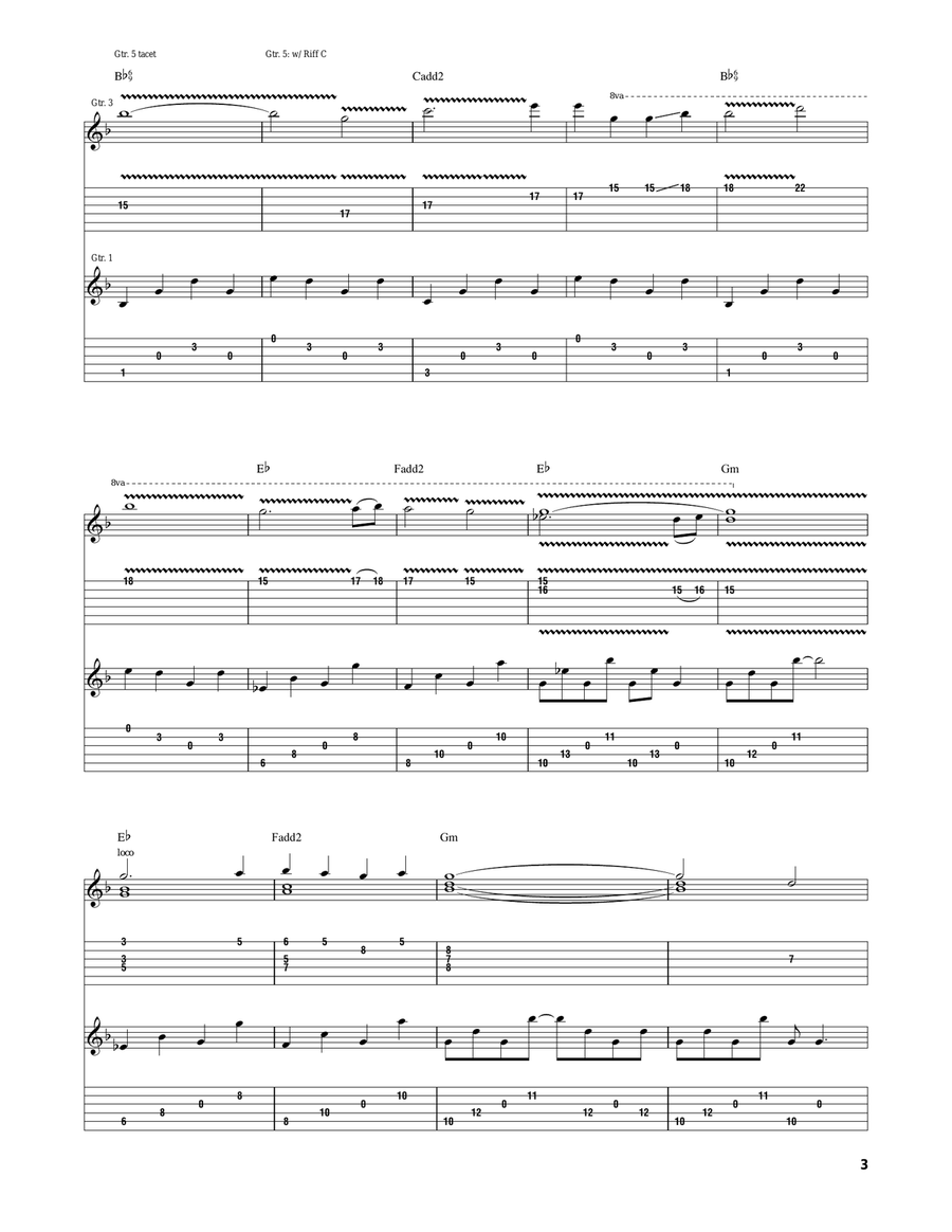 Strength Of The World Strength Of The World Electric Guitar scores gallery preview page 3