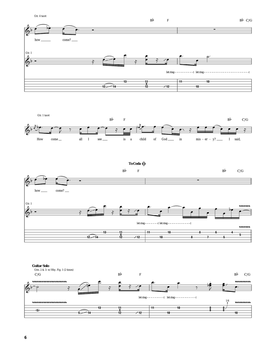 How Come How Come Acoustic Guitar scores gallery preview page 6
