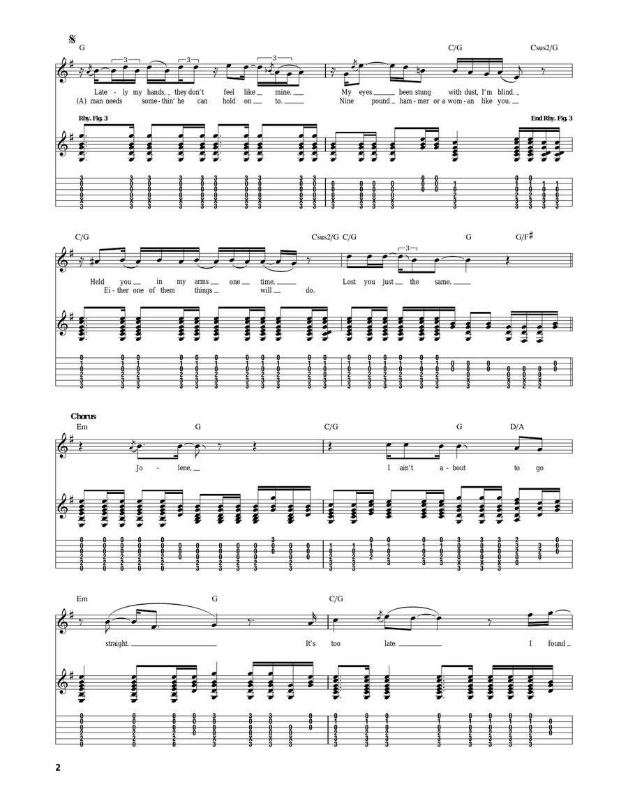 Jolene Jolene Acoustic Guitar scores gallery preview page 2