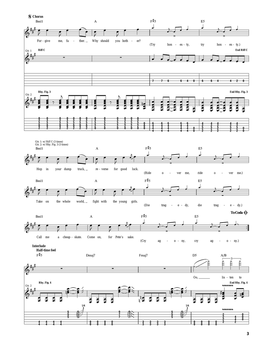 Try Honesty Try Honesty Electric Guitar scores gallery preview page 3
