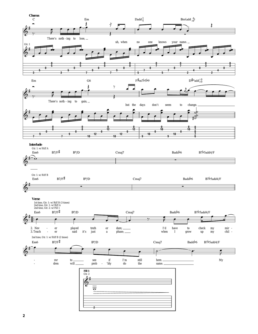 Nothing To Lose Nothing To Lose Electric Guitar scores gallery preview page 2