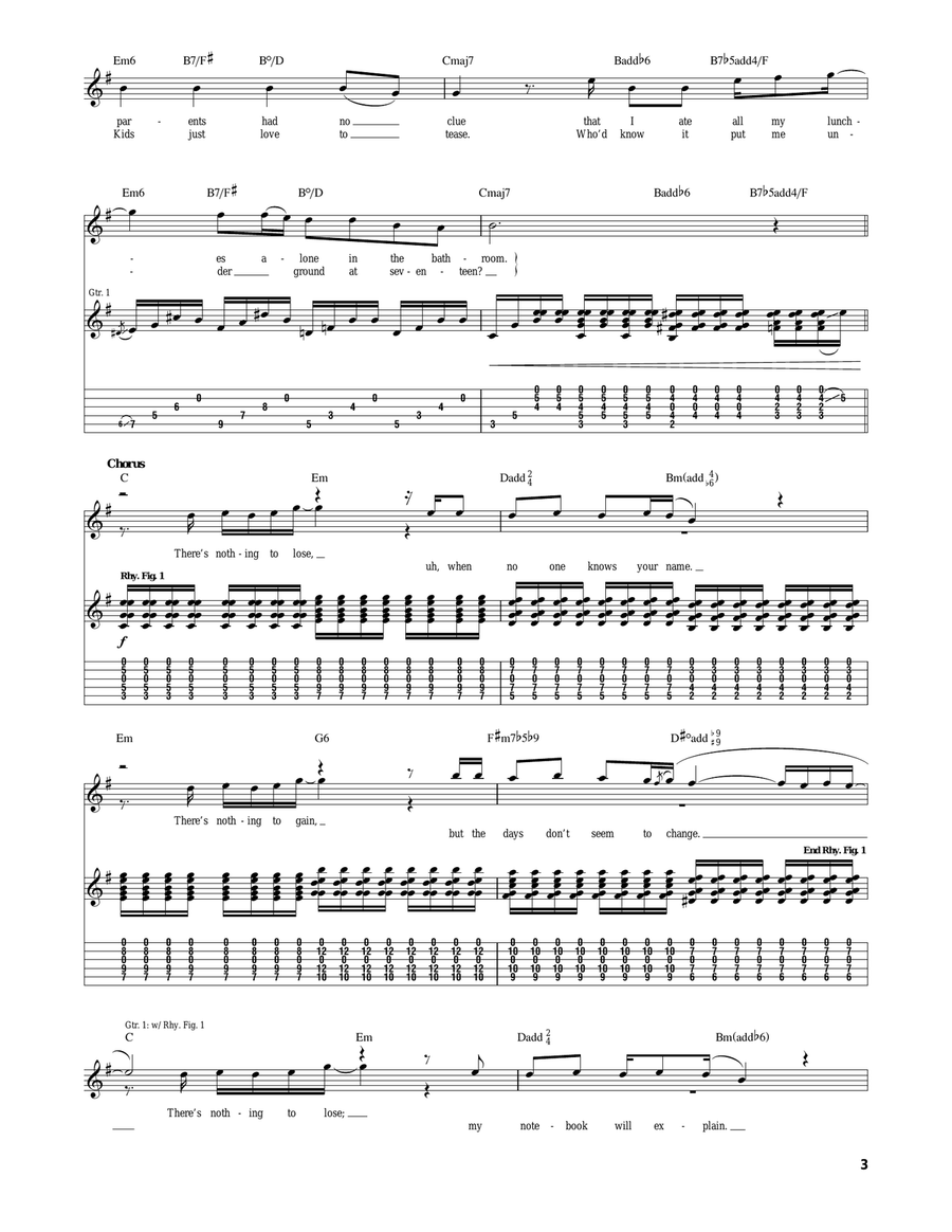 Nothing To Lose Nothing To Lose Electric Guitar scores gallery preview page 3