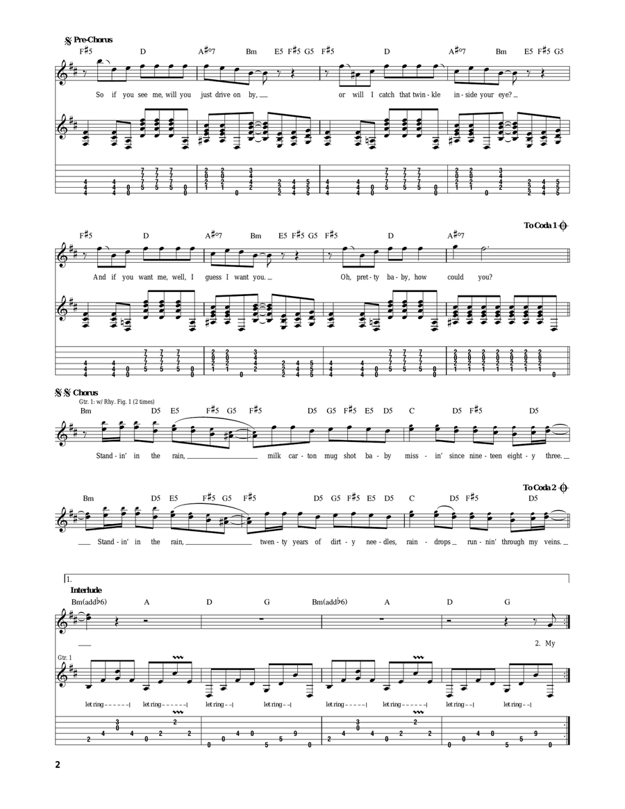 Standing In The Rain Electric Guitar scores gallery preview page 2