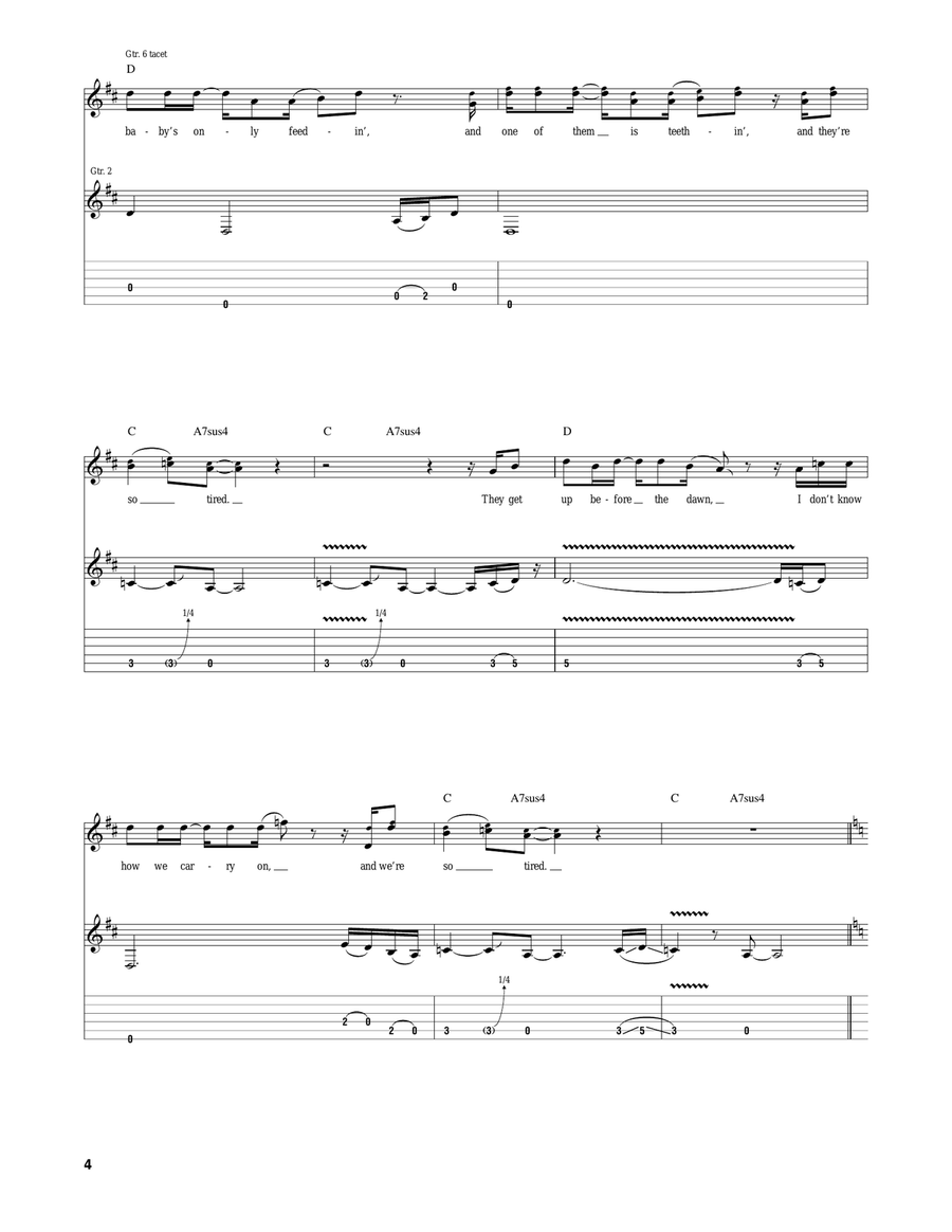 So Tired So Tired Acoustic Guitar scores gallery preview page 4