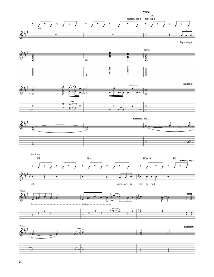 Say What You Will Say What You Will Acoustic Guitar scores gallery preview page 2