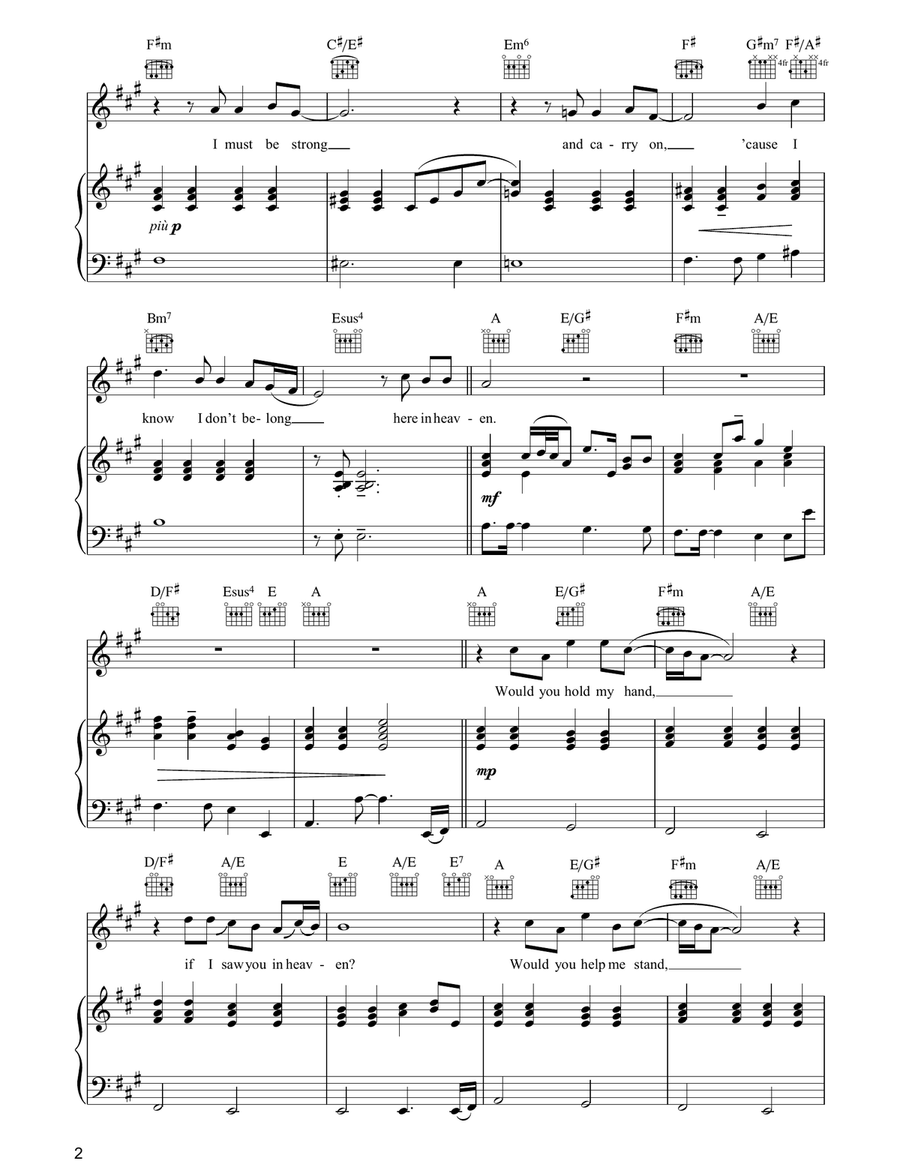 Tears In Heaven Tears In Heaven Piano, Vocal, Guitar scores gallery preview page 2