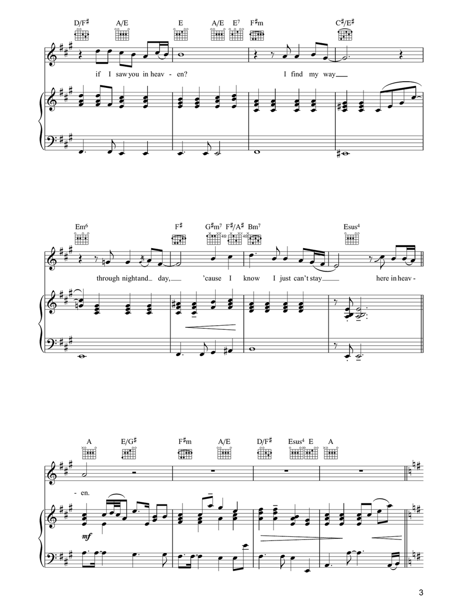 Tears In Heaven Tears In Heaven Piano, Vocal, Guitar scores gallery preview page 3