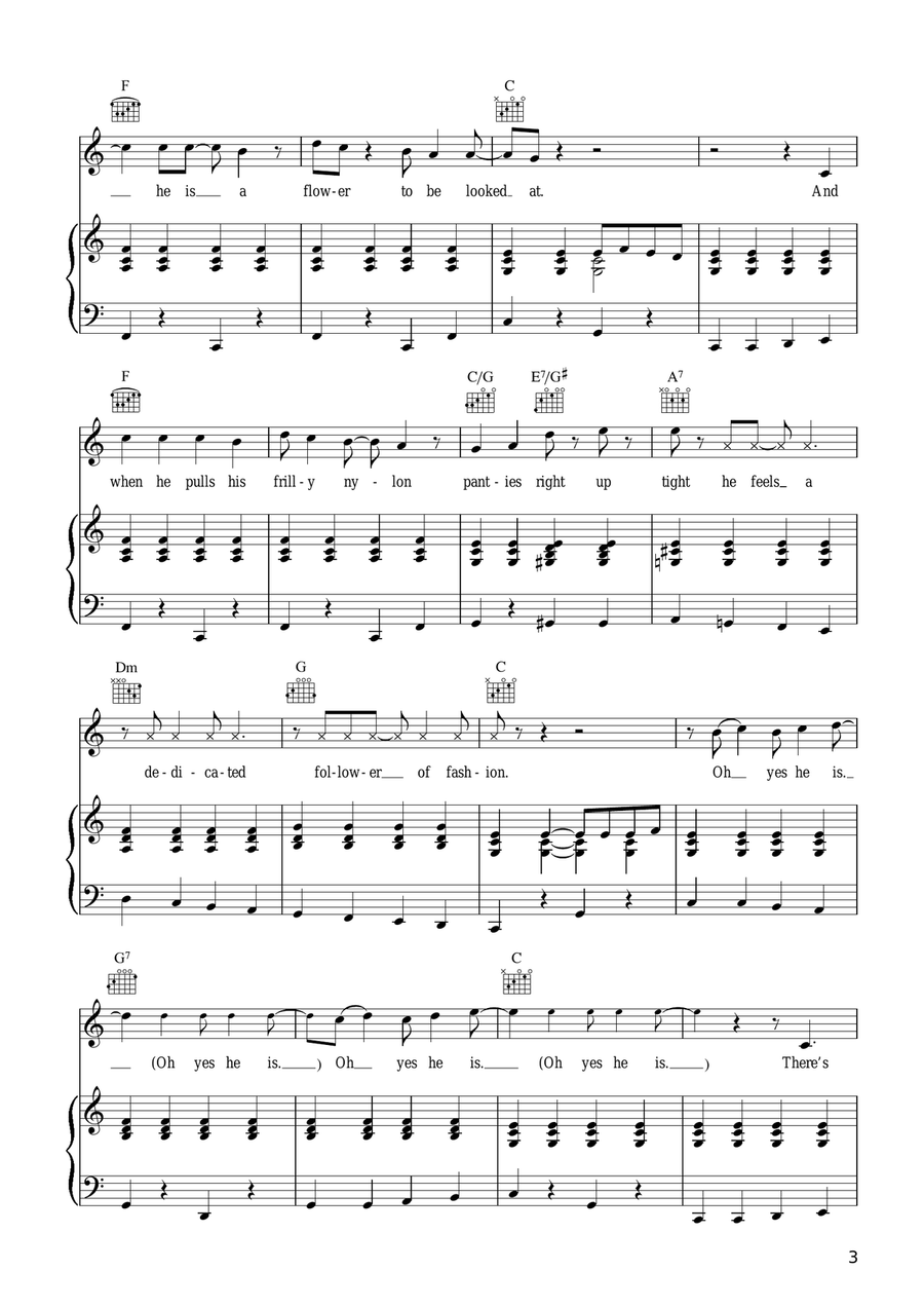 Dedicated Follower Of Fashion Acoustic Guitar scores gallery preview page 3