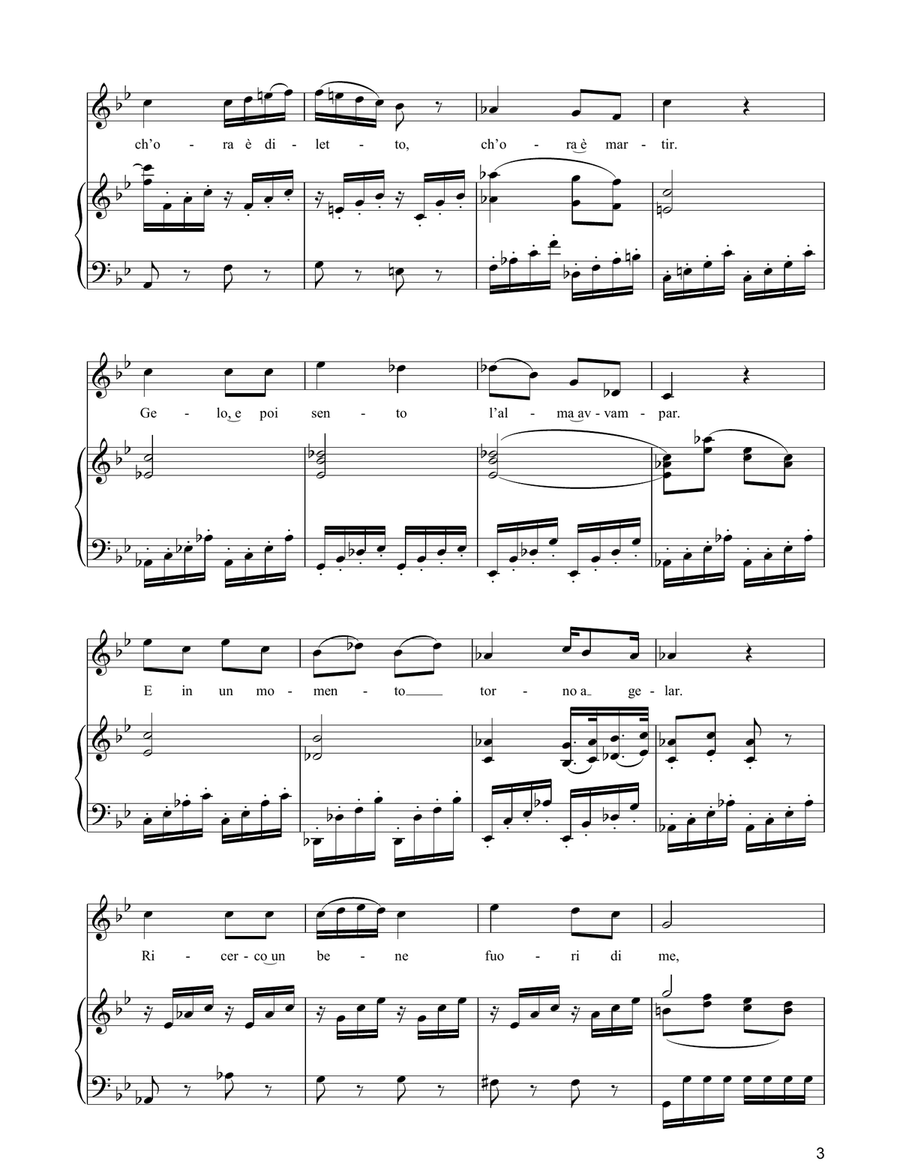 Voi Che Sapete (from The Marriage Of Figaro) Piano, Vocal, Guitar scores gallery preview page 3