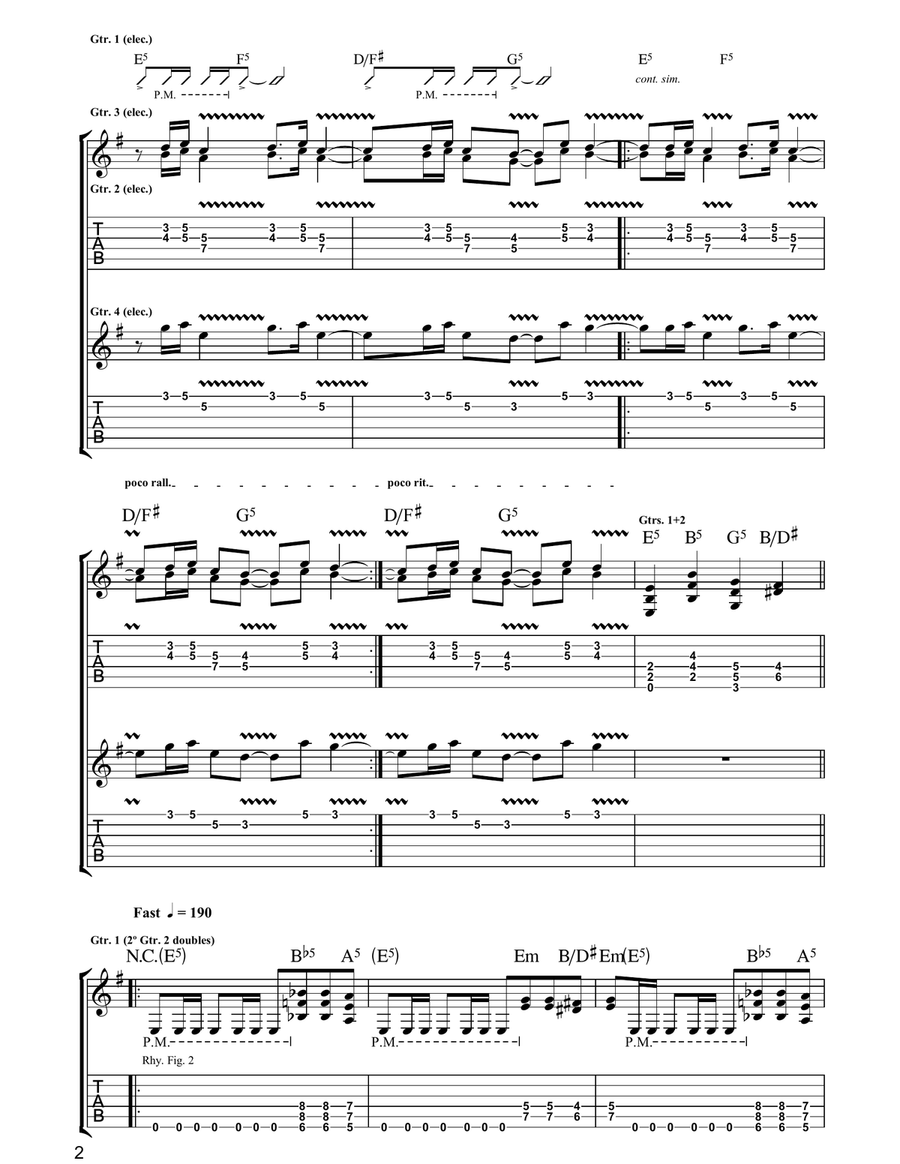 Battery Battery Electric Guitar scores gallery preview page 2
