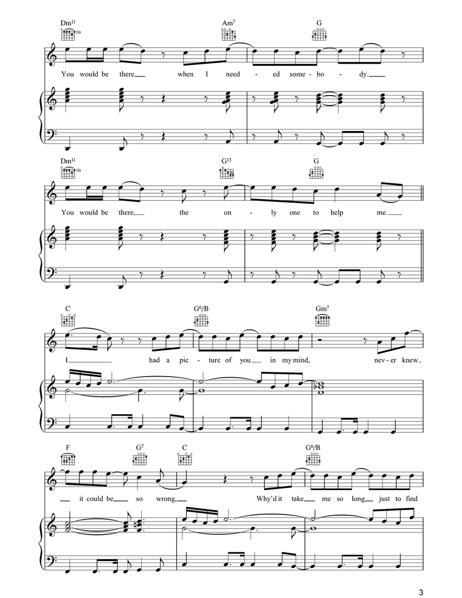 Picture Of You Picture Of You Piano, Vocal, Guitar scores gallery preview page 3