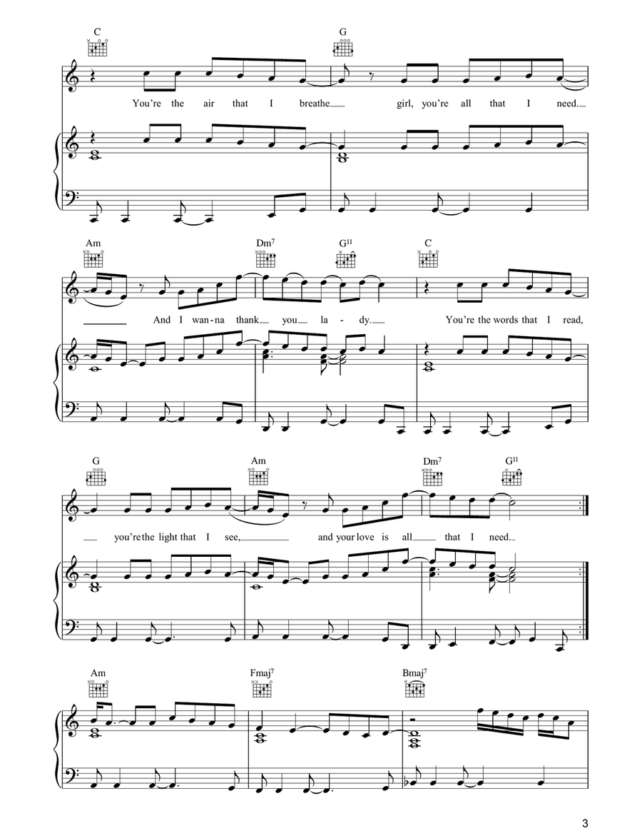 All That I Need Piano, Vocal, Guitar scores gallery preview page 3