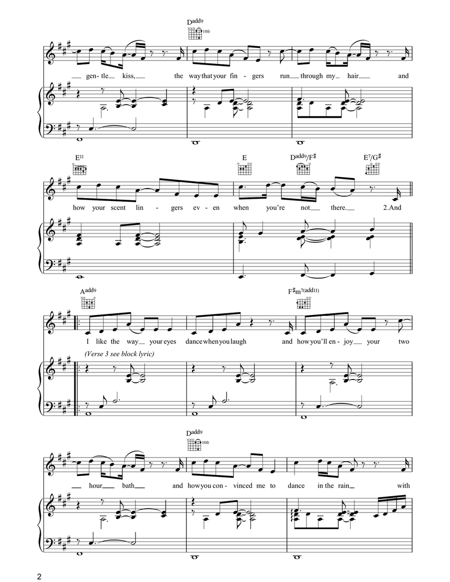 I Love The Way You Love Me Piano, Vocal, Guitar scores gallery preview page 2