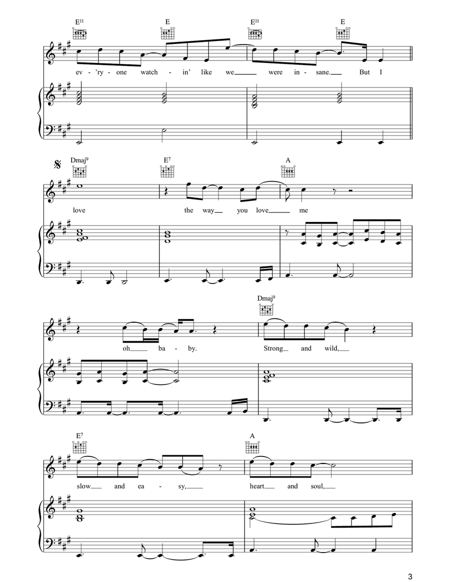 I Love The Way You Love Me Piano, Vocal, Guitar scores gallery preview page 3