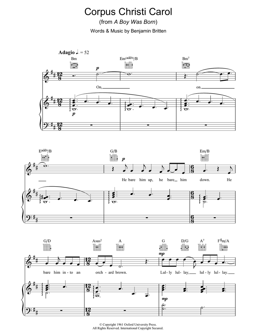 Corpus Christi Carol Guitar scores gallery preview page 1