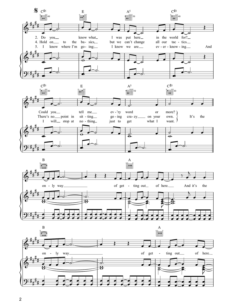 Modern Way Modern Way Piano, Vocal, Guitar scores gallery preview page 2