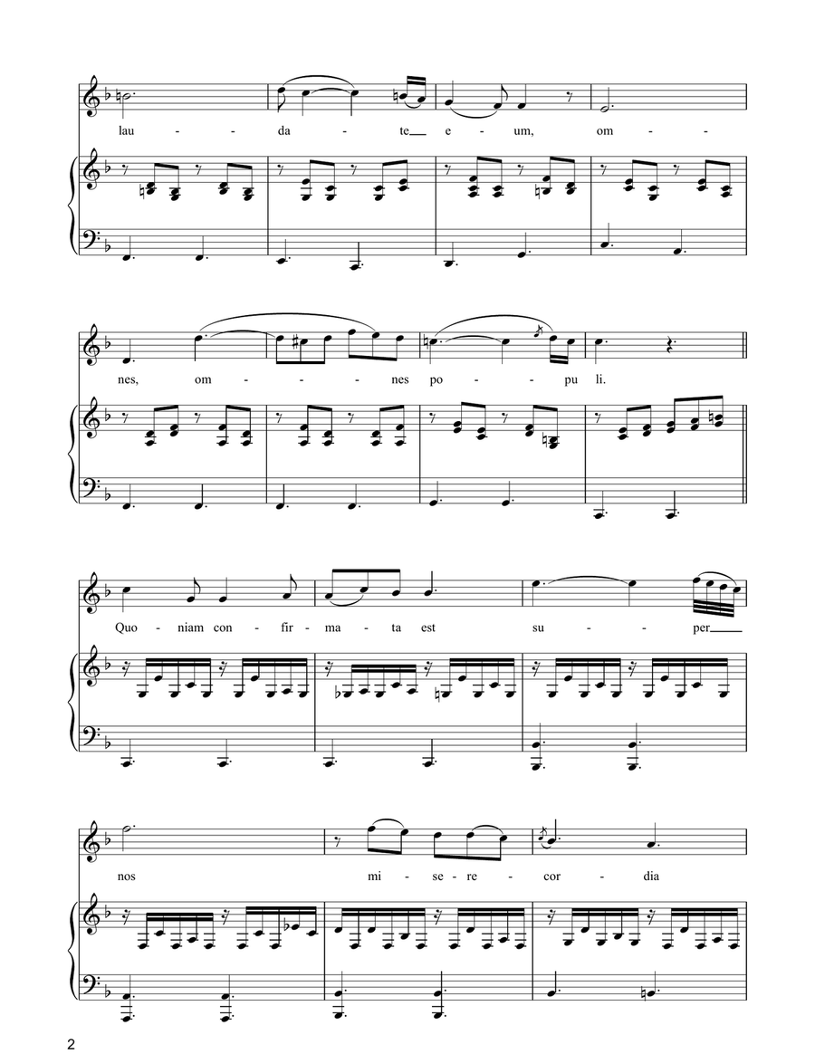 Laudate Dominum (from Solemn Vespers) Piano, Vocal, Guitar scores gallery preview page 2