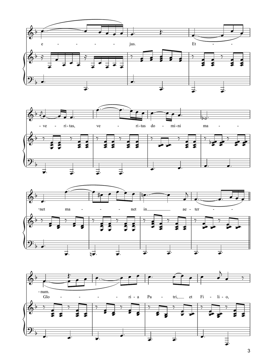 Laudate Dominum (from Solemn Vespers) Piano, Vocal, Guitar scores gallery preview page 3