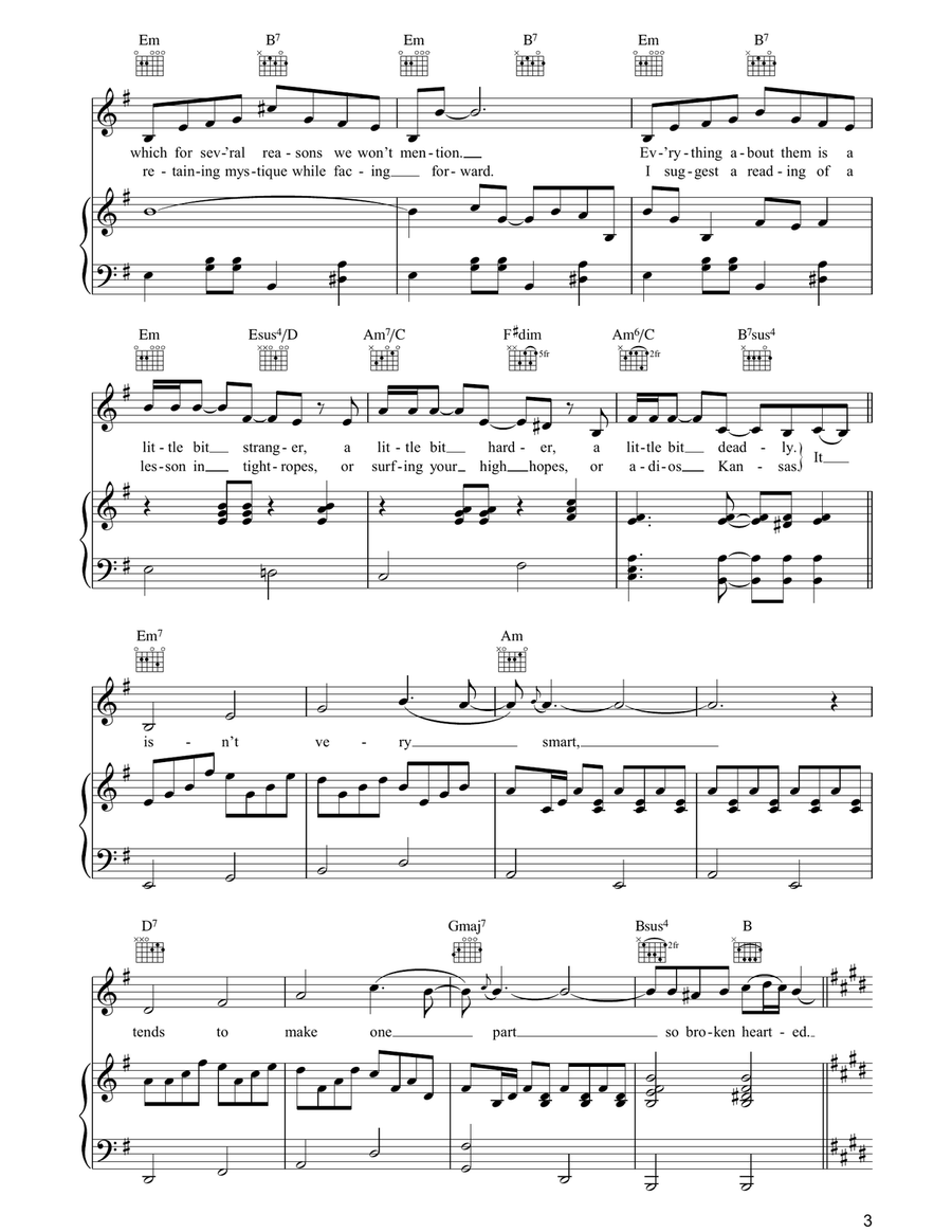 Cigarettes And Chocolate Milk Piano, Vocal, Guitar scores gallery preview page 3