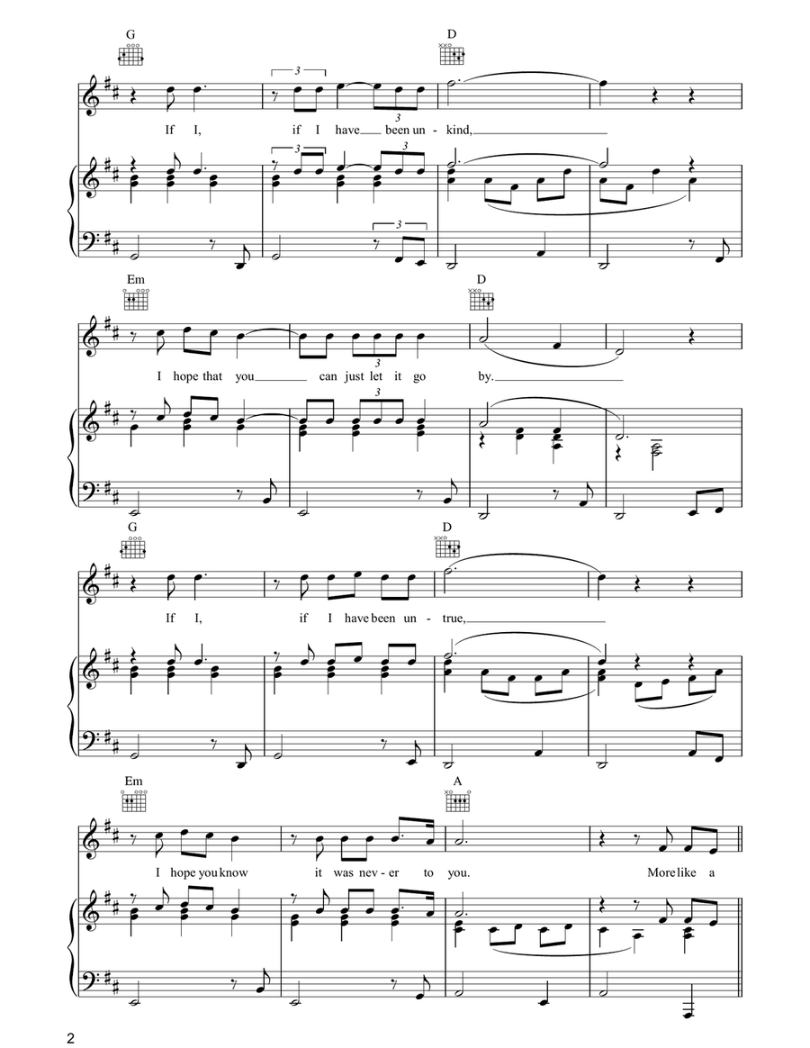 Bird On A Wire Bird On A Wire Piano, Vocal, Guitar scores gallery preview page 2