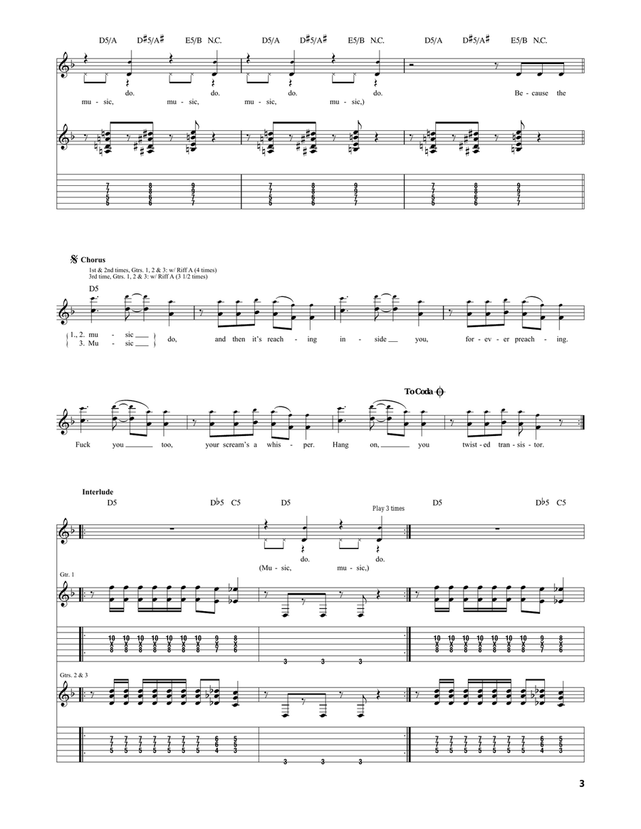 Twisted Transistor Twisted Transistor Electric Guitar scores gallery preview page 3