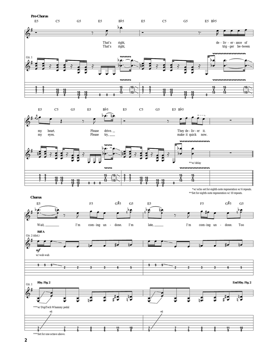 Coming Undone Coming Undone Electric Guitar scores gallery preview page 2