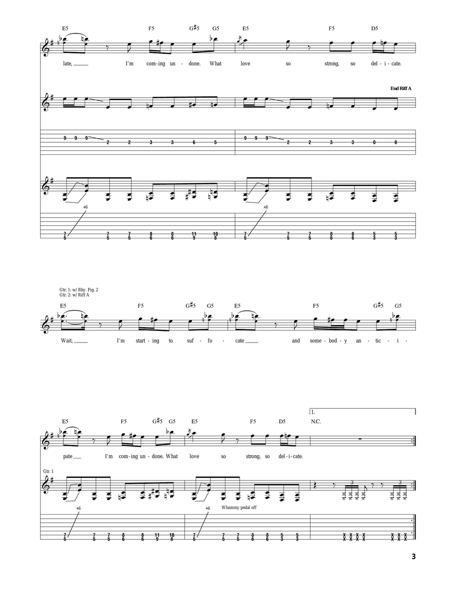 Coming Undone Coming Undone Electric Guitar scores gallery preview page 3