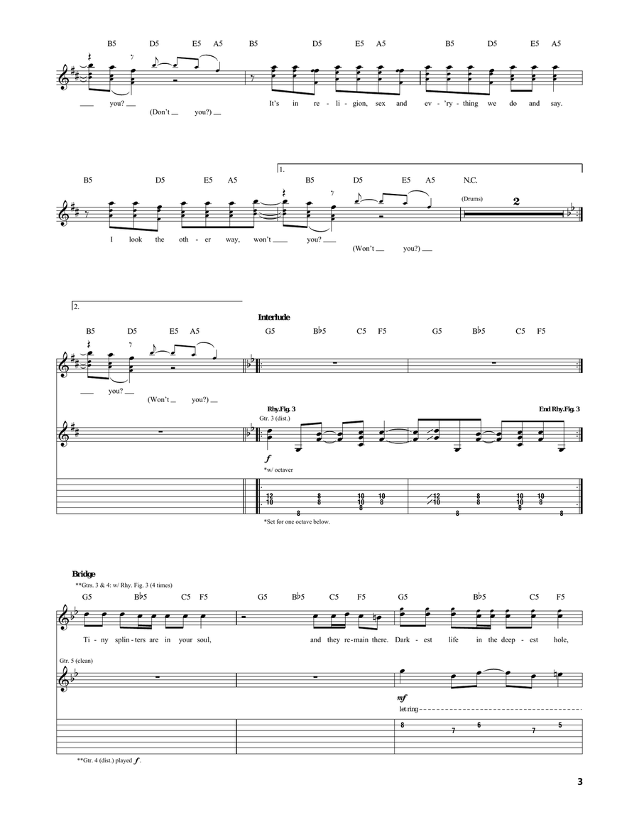 Politics Politics Electric Guitar scores gallery preview page 3