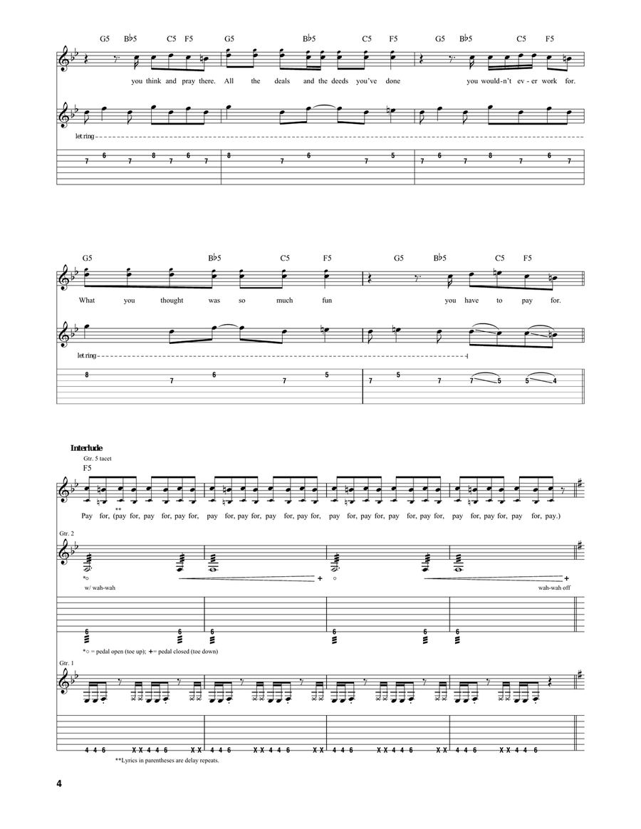 Politics Politics Electric Guitar scores gallery preview page 4
