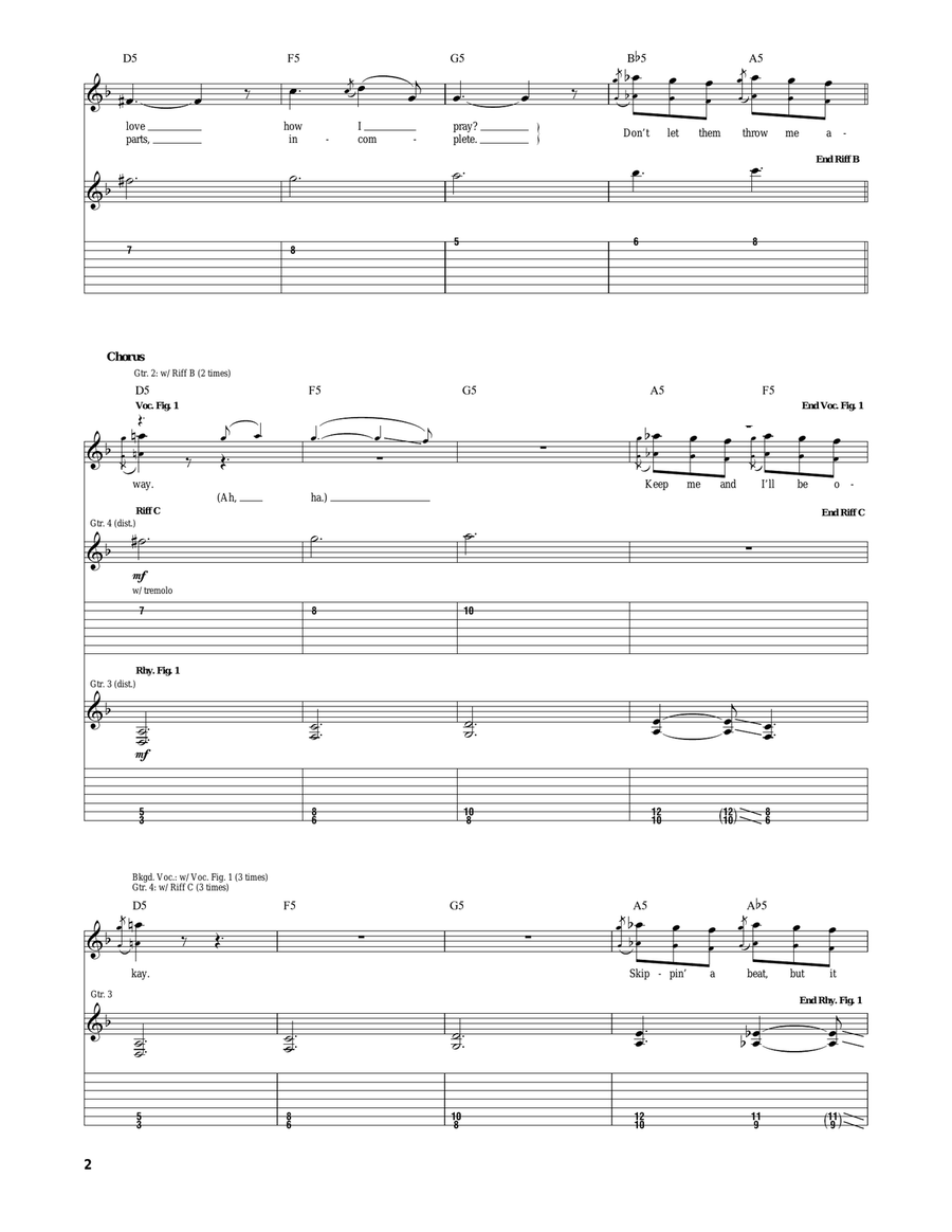 Don't Let Them Throw Me Away Electric Guitar scores gallery preview page 2