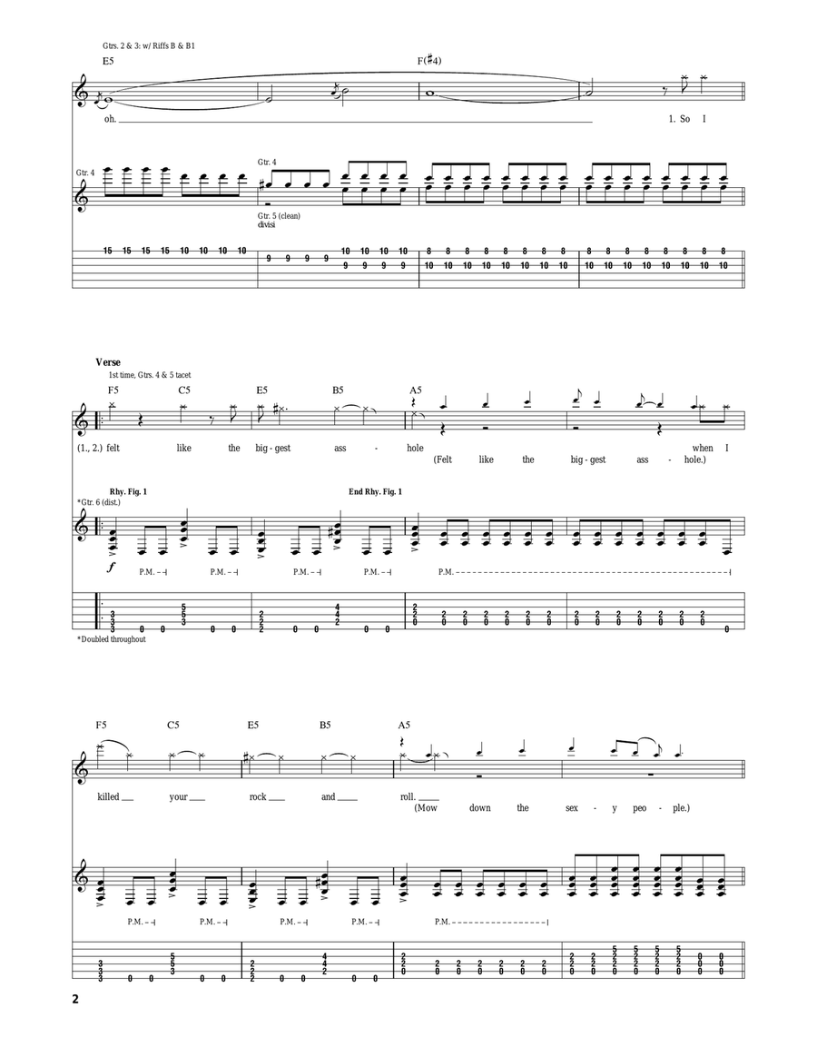 Kill Rock 'N Roll Electric Guitar scores gallery preview page 2