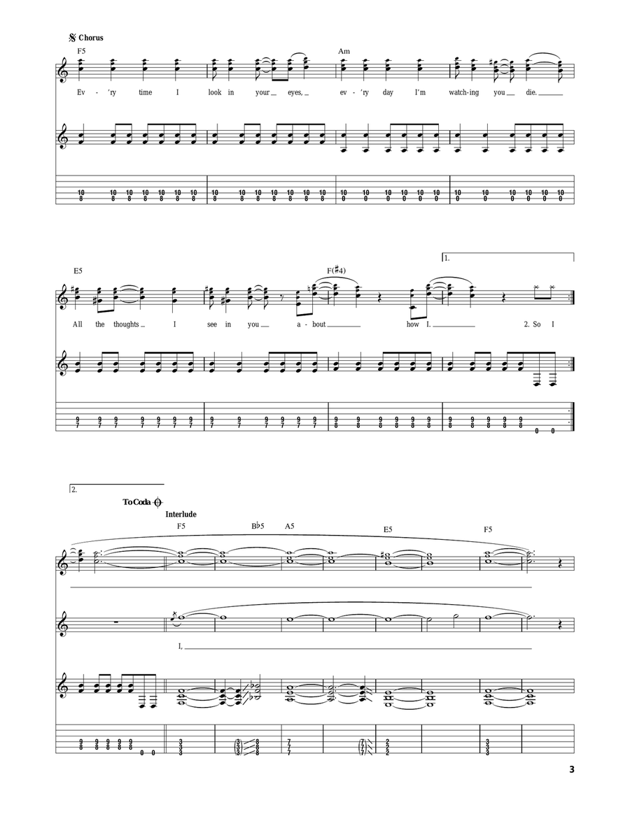 Kill Rock 'N Roll Electric Guitar scores gallery preview page 3