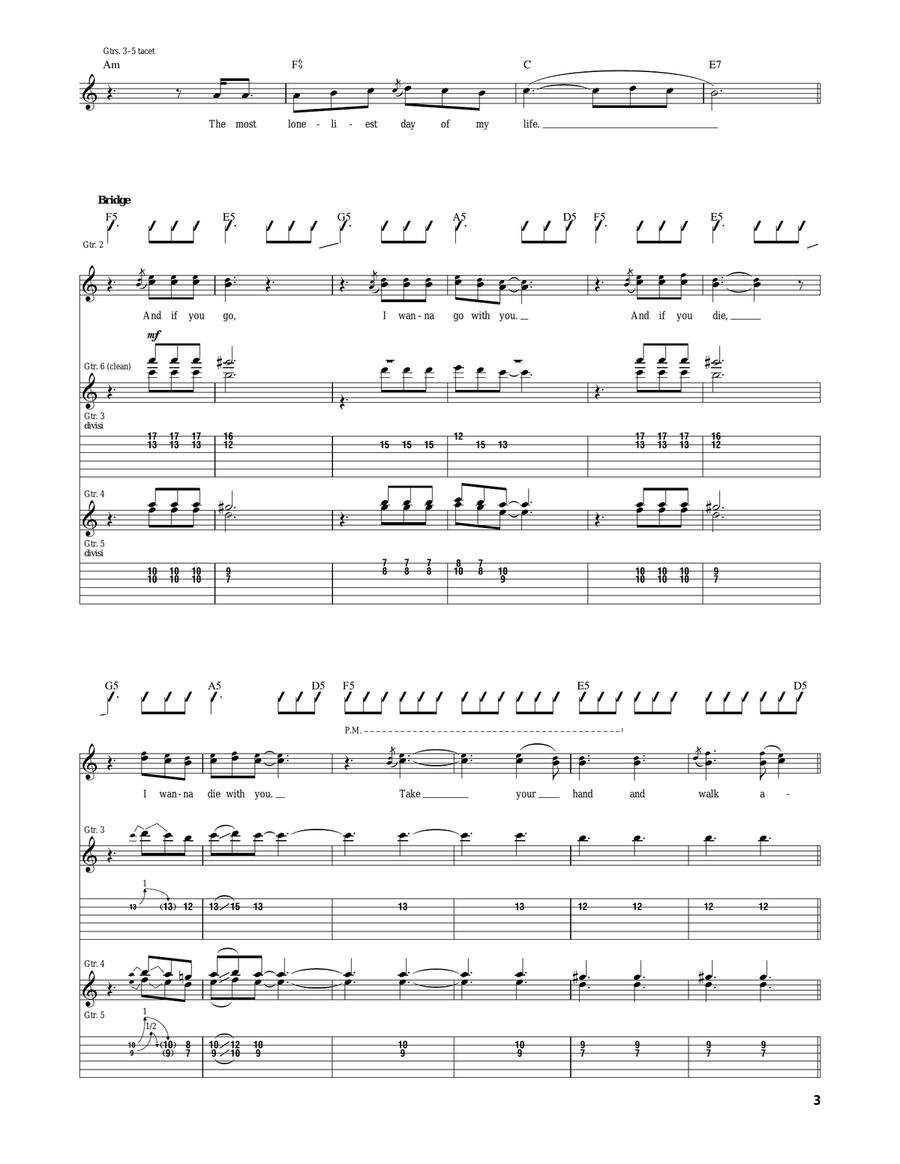 Lonely Day Lonely Day Electric Guitar scores gallery preview page 3