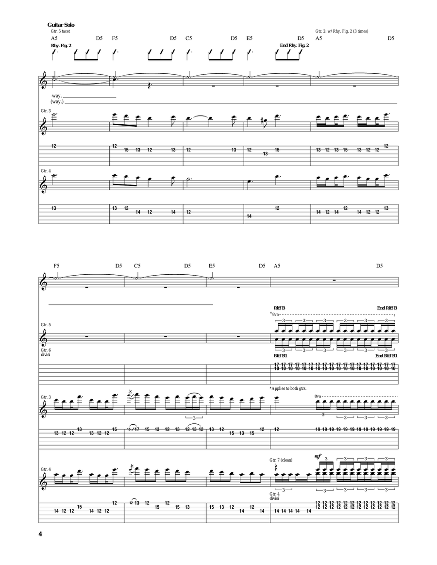 Lonely Day Lonely Day Electric Guitar scores gallery preview page 4