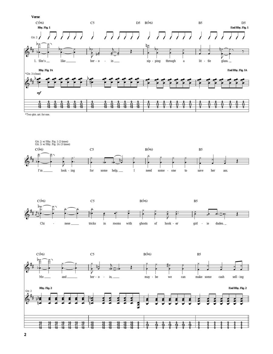 She's Like Heroin She's Like Heroin Electric Guitar scores gallery preview page 2